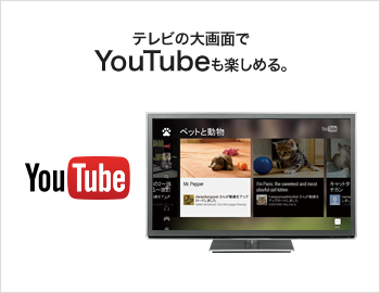 テレビの大画面でYouTubeも楽しめる。